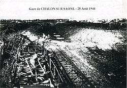 Gare de Chalon sur Saône  en août 1944